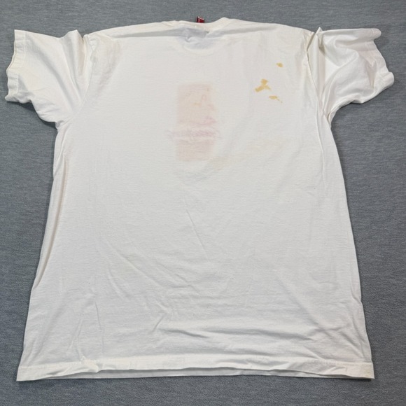 Guess T-Shirt Men Large White Short Sleeve Cotton Crew Neck Basic Logo 90s - Picture 6 of 8